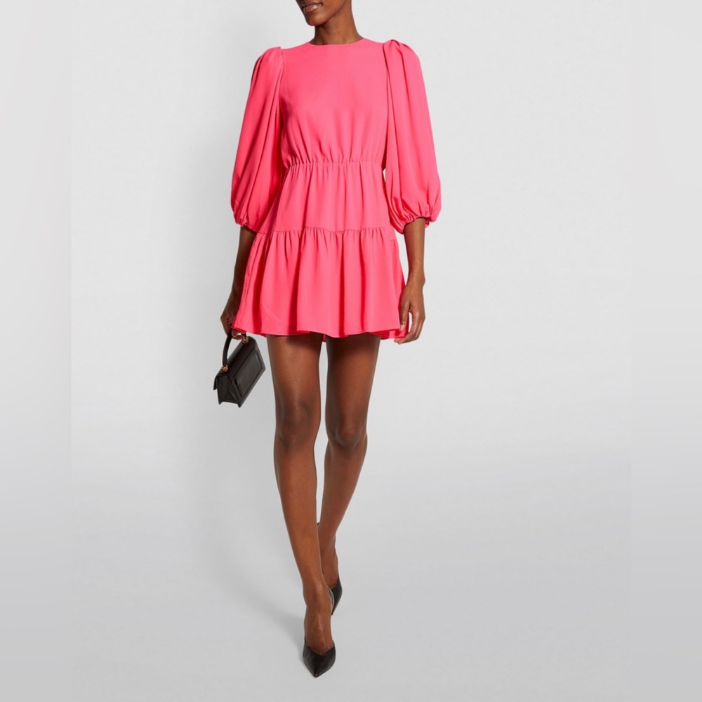 Alice + Olivia Shayla Pleated-sleeve Mini Dress